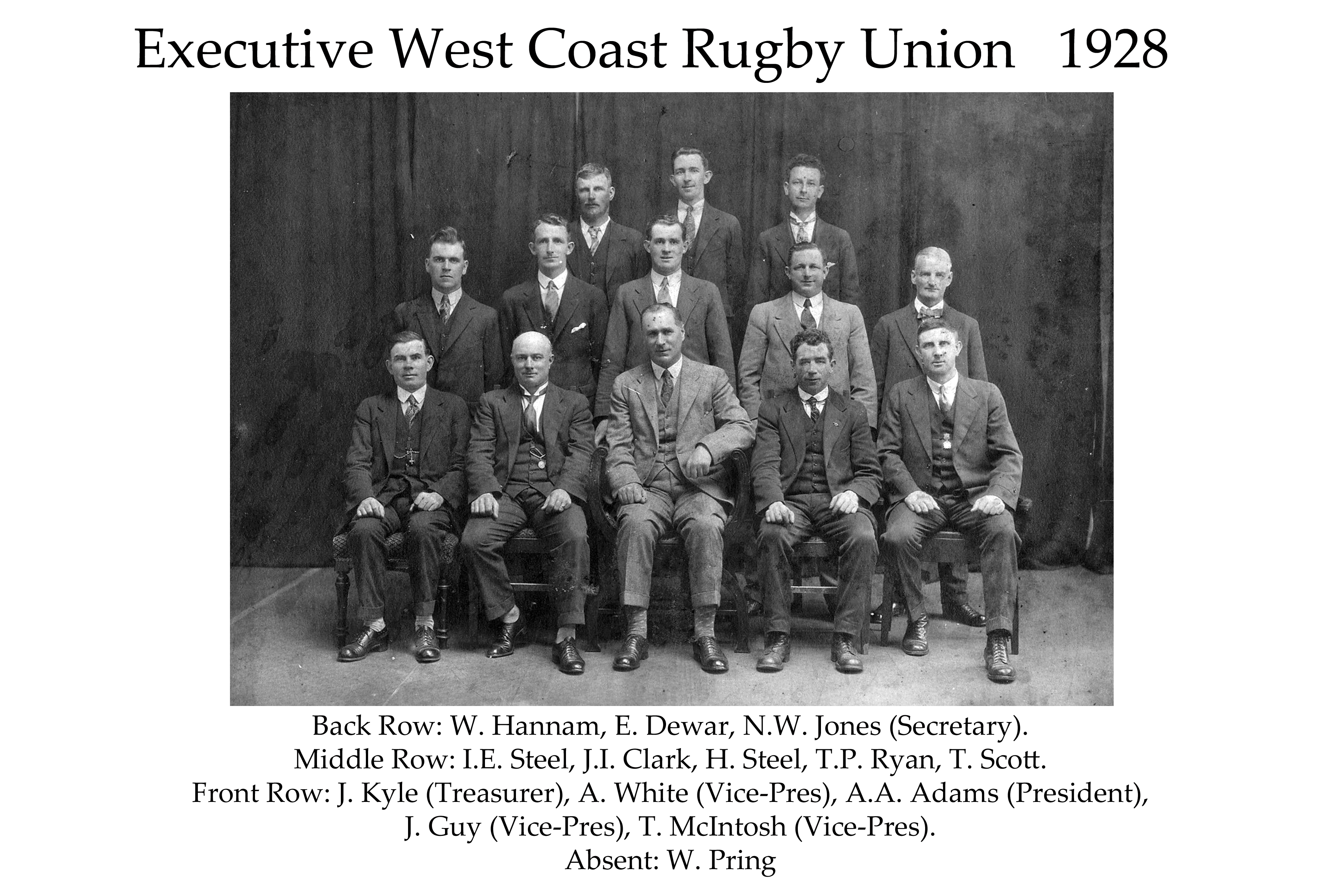 1928 Executive – West Coast Rugby Memories